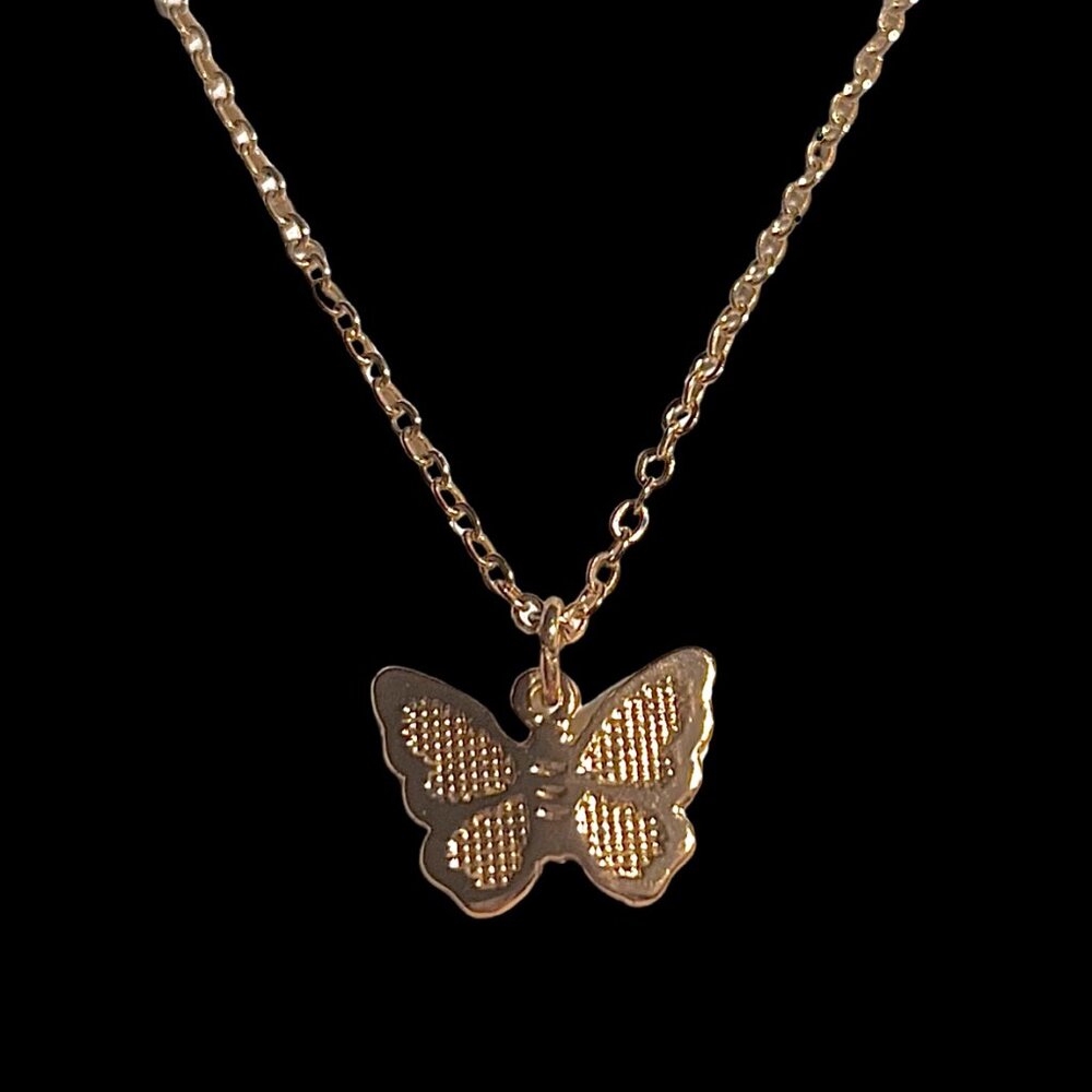 Gold Dainty Butterfly Pendant Necklace